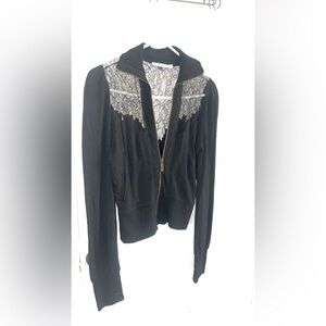 GORGEOUS R.E.D. Valentino Black Jacket with Lace Detail